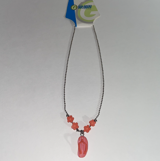 Summer Flip Flop & Flower Necklace